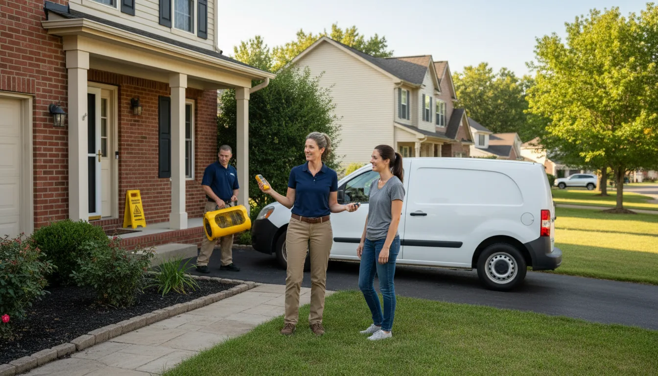 Residential water damage restoration in Chandlerville, IL